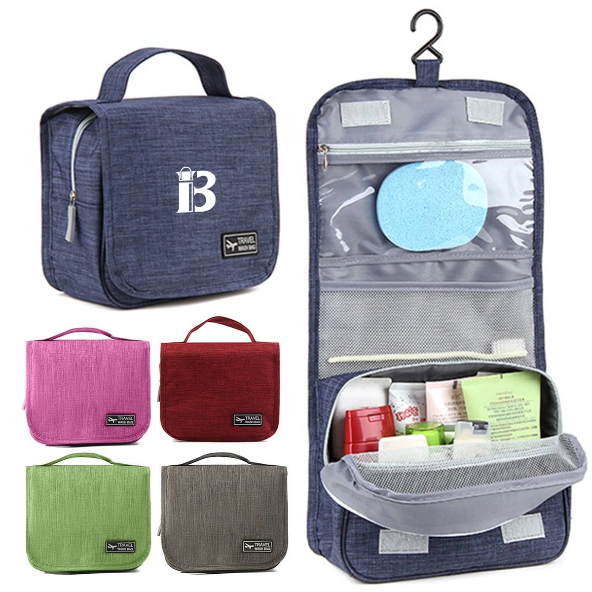 Polyester Waterproof Hanging Toiletry Bags 1