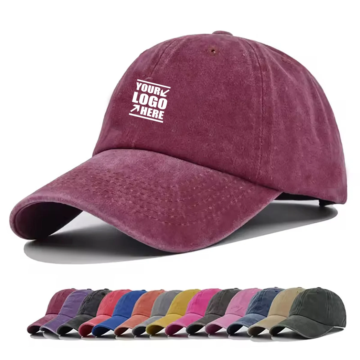 100% Cotton Twill Vintage Washed Baseball Caps 1