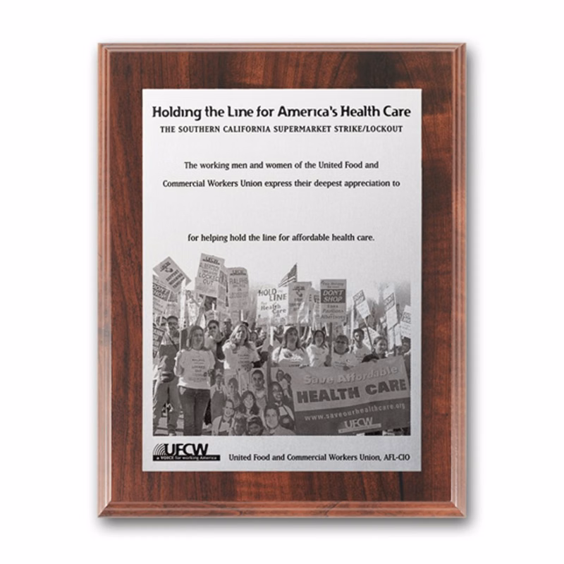Metal Photo Plaq - Walnut Finish