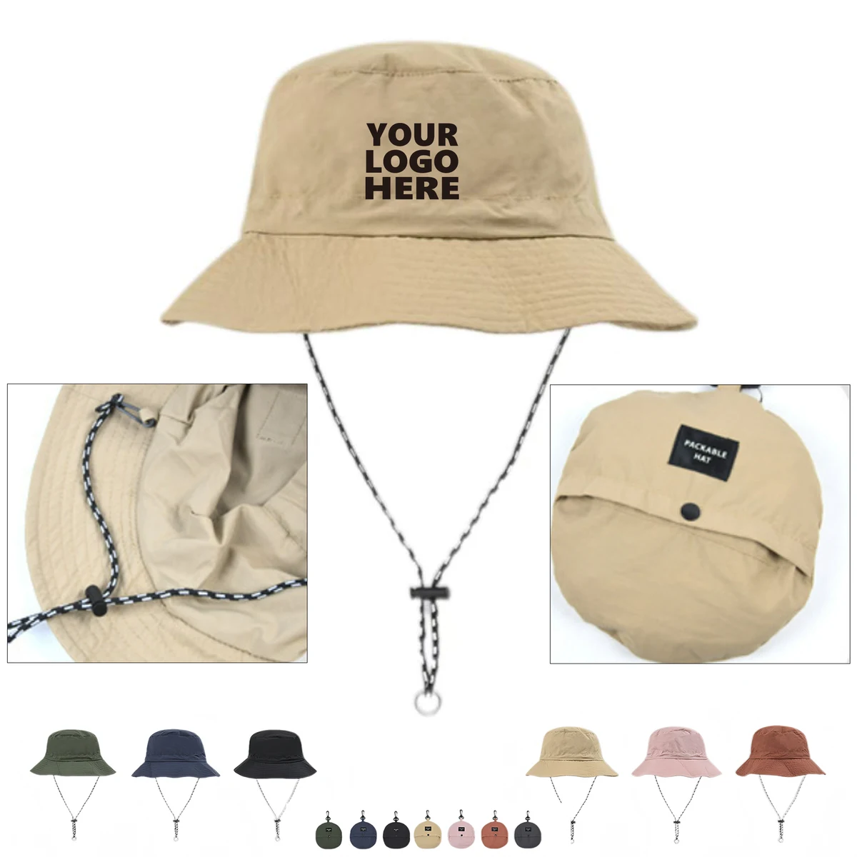 Fisherman Hat with Stowable Drawstring 1