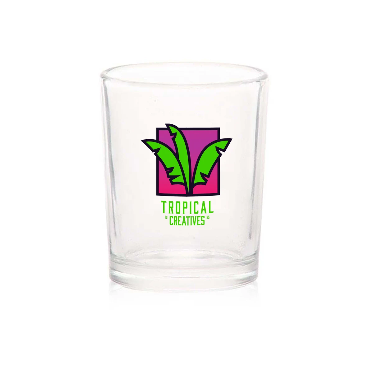 3 oz. Glass Votive Candle Holder (Full Color Imprint) 1