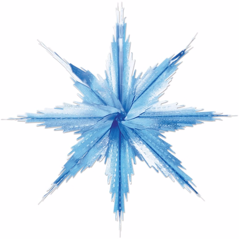 Snowflake Decorations - Metallic Blue & Silver