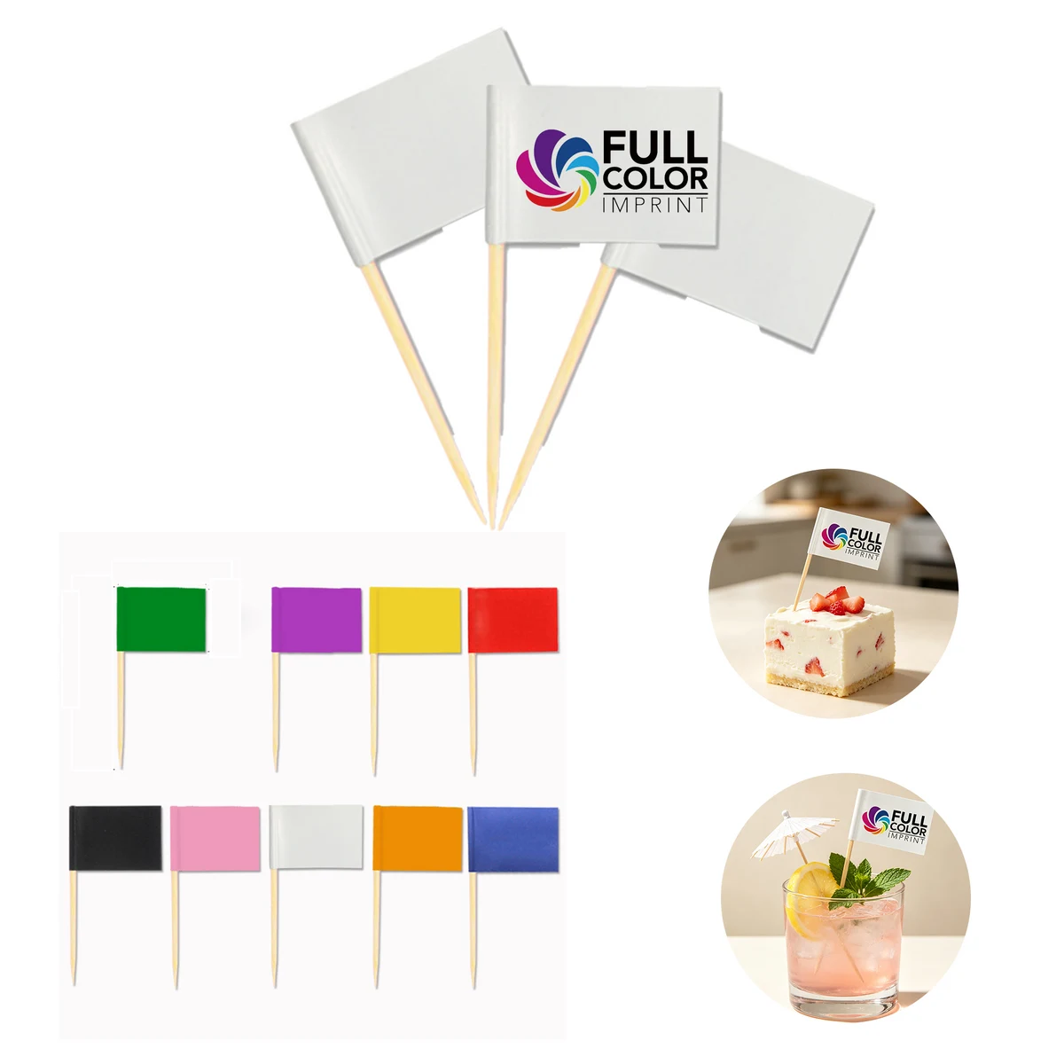 Mini Custom Logo Party Toothpick Flags 1