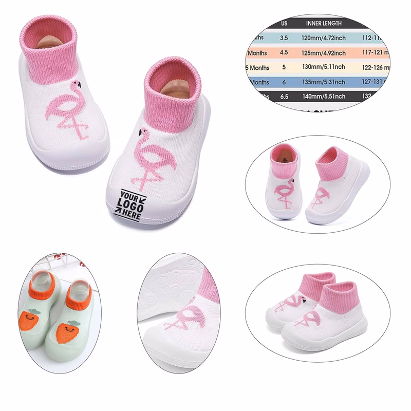 Baby Boys Girls Breathable First Walking Sock Shoes Soft Rubber Sole Non-Skid Slipper