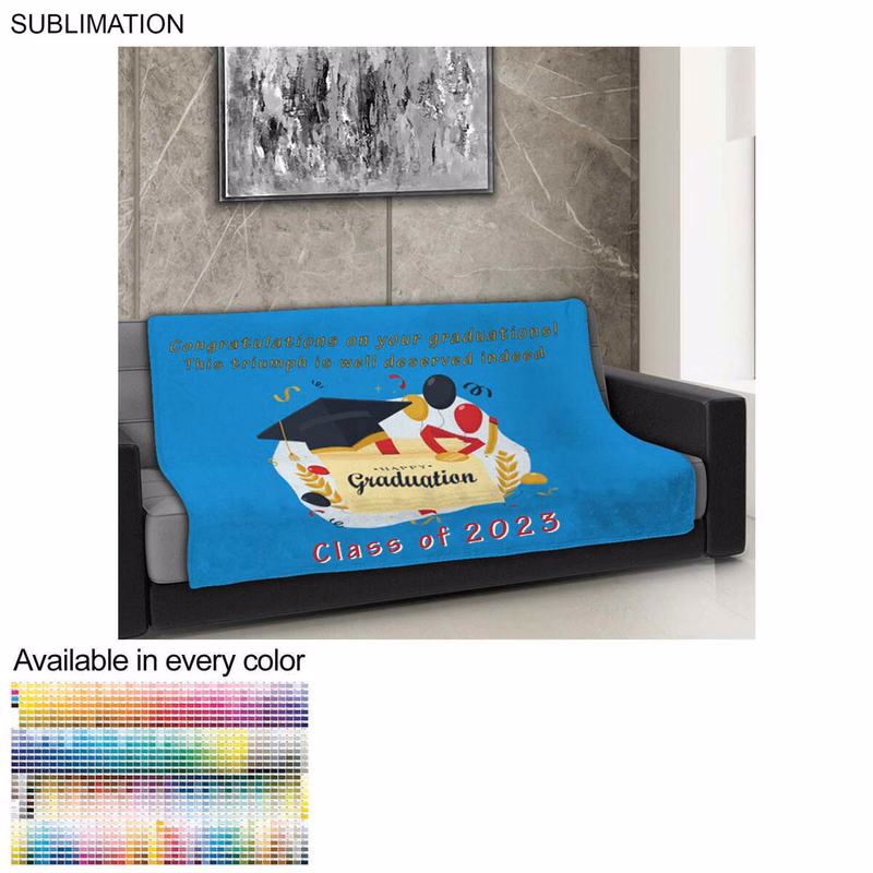 Graduation Blanket in Plush and cozy Mink Flannel Fleece, 50x60, Couch size, Sublimated