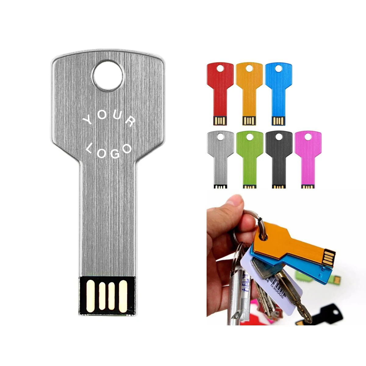 Customizable Metal USB Flash Drive with Keychain 1