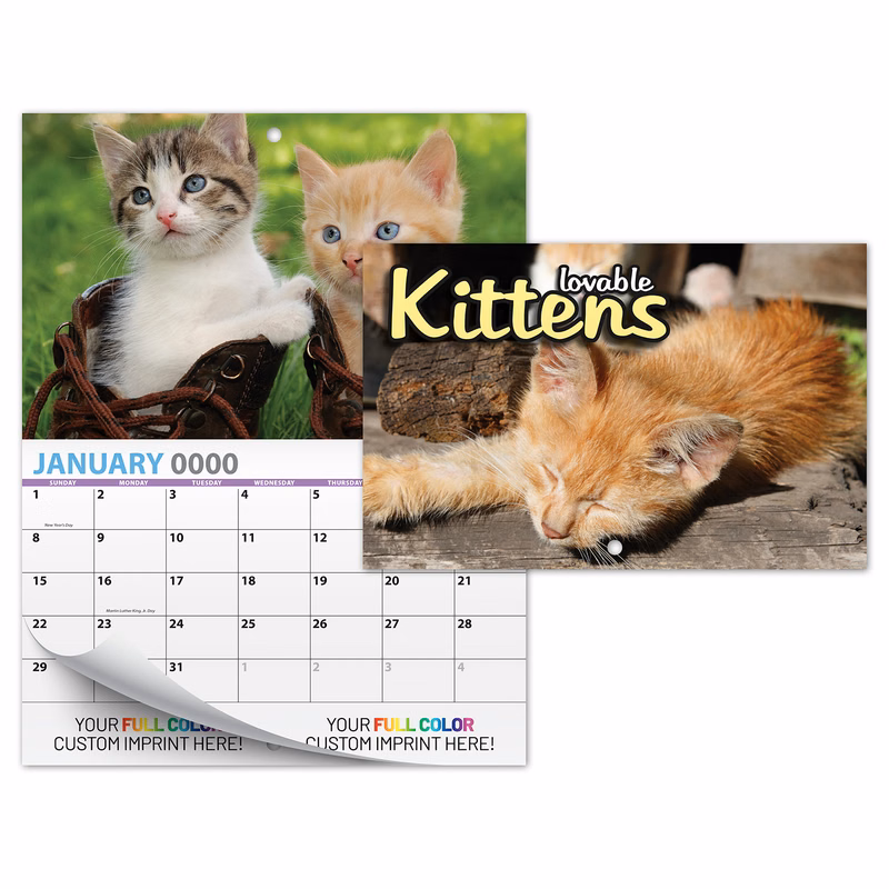 13 Month Mini Custom Photo Appointment Wall Calendar - KITTENS