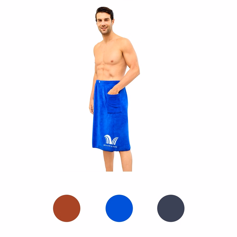 Men's Terry Shower Wrap Cotton Bath Towel 55" x 28"