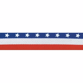 Stars & Stripes "V" Neck Ribbon with Clip, 7/8" wide