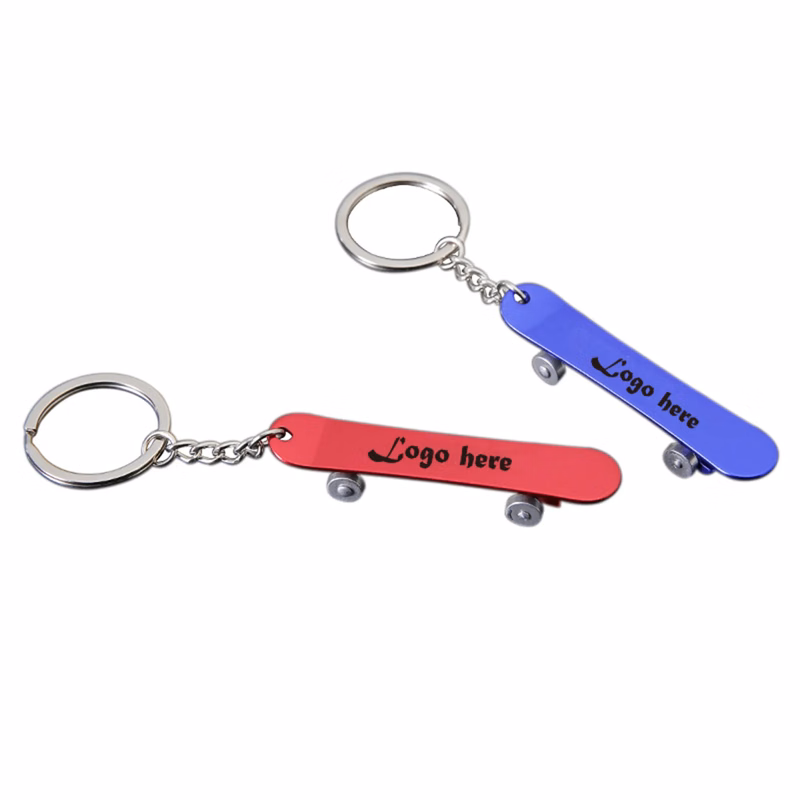 Skateboard Shape Bottle Opener Keychain