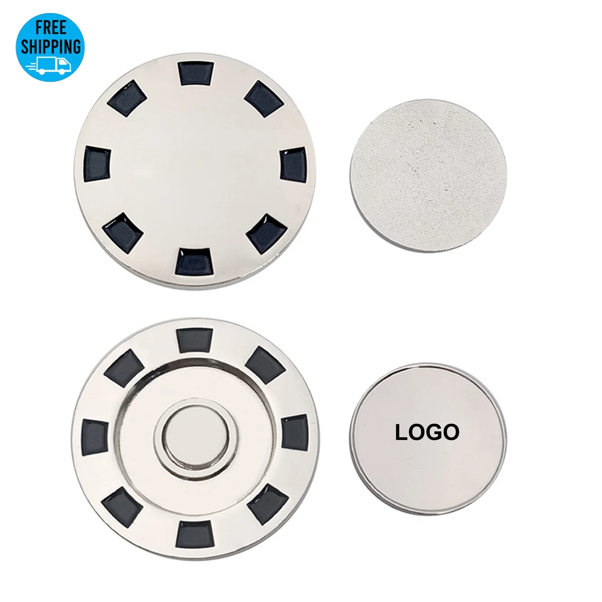 Metal Poker Chip with Removable Marker 1