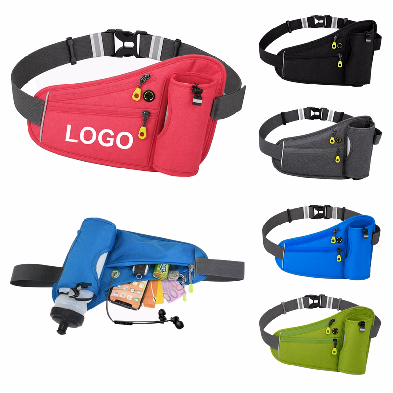 Running Belt With Water Bottle Holder Headphone Jack