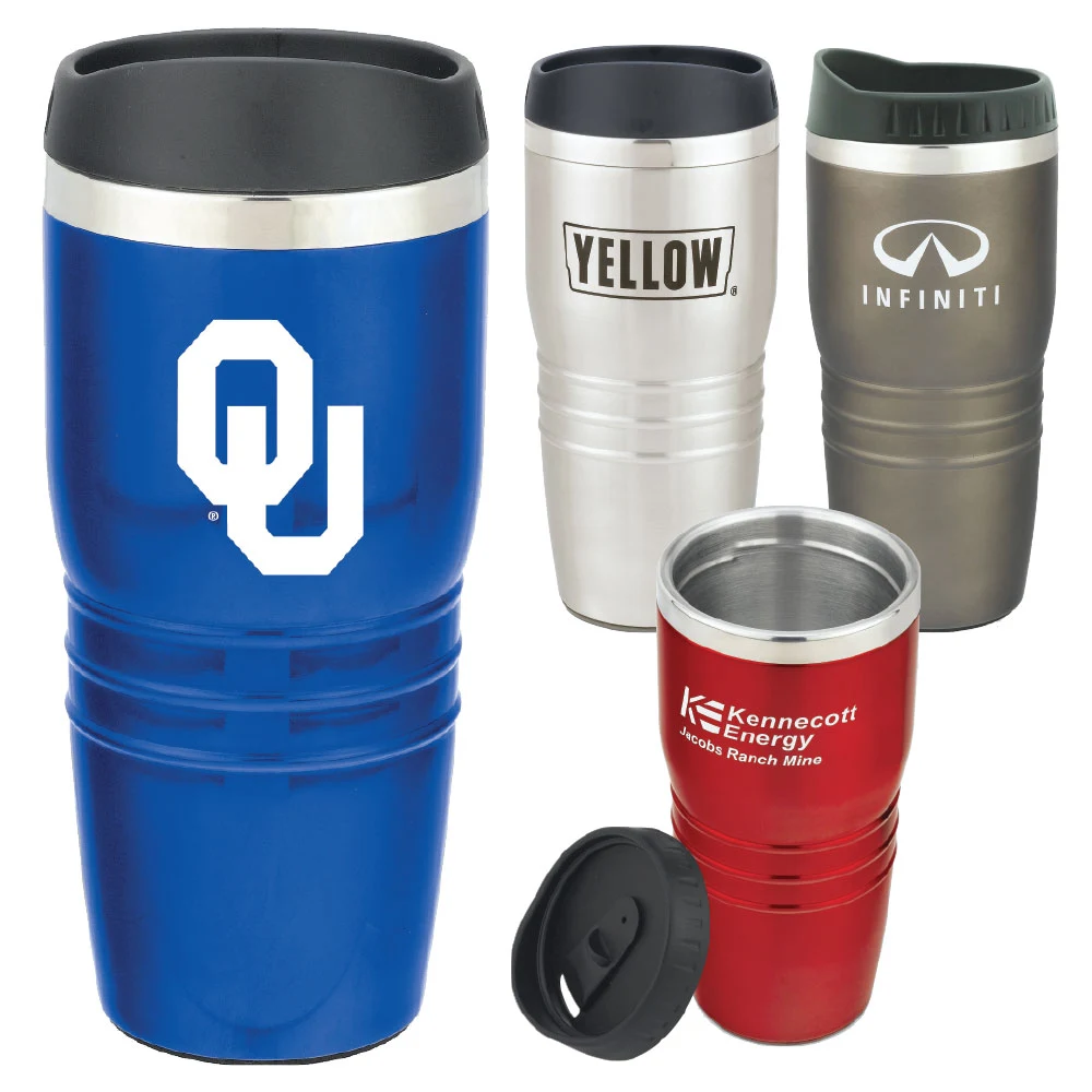 16 Oz. Model C Stainless Steel Tumbler w/Screw-On Lid 1
