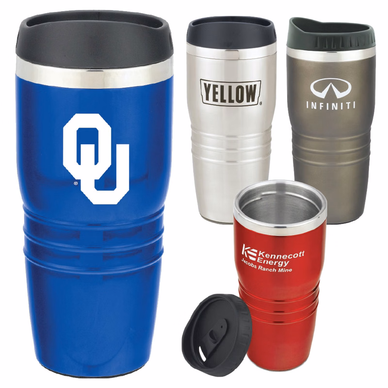 16 Oz. Model C Stainless Steel Tumbler w/Screw-On Lid