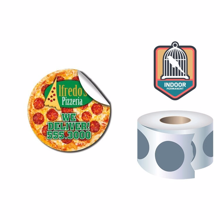 Roll Stickers / Decal - Indoor Permanent - 2.0" Diameter Round Shape