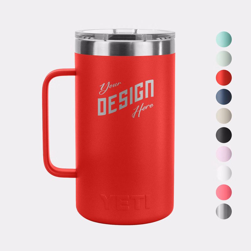 24 oz YETI® Rambler Stainless Steel Insulated Travel Mug w/ Lid