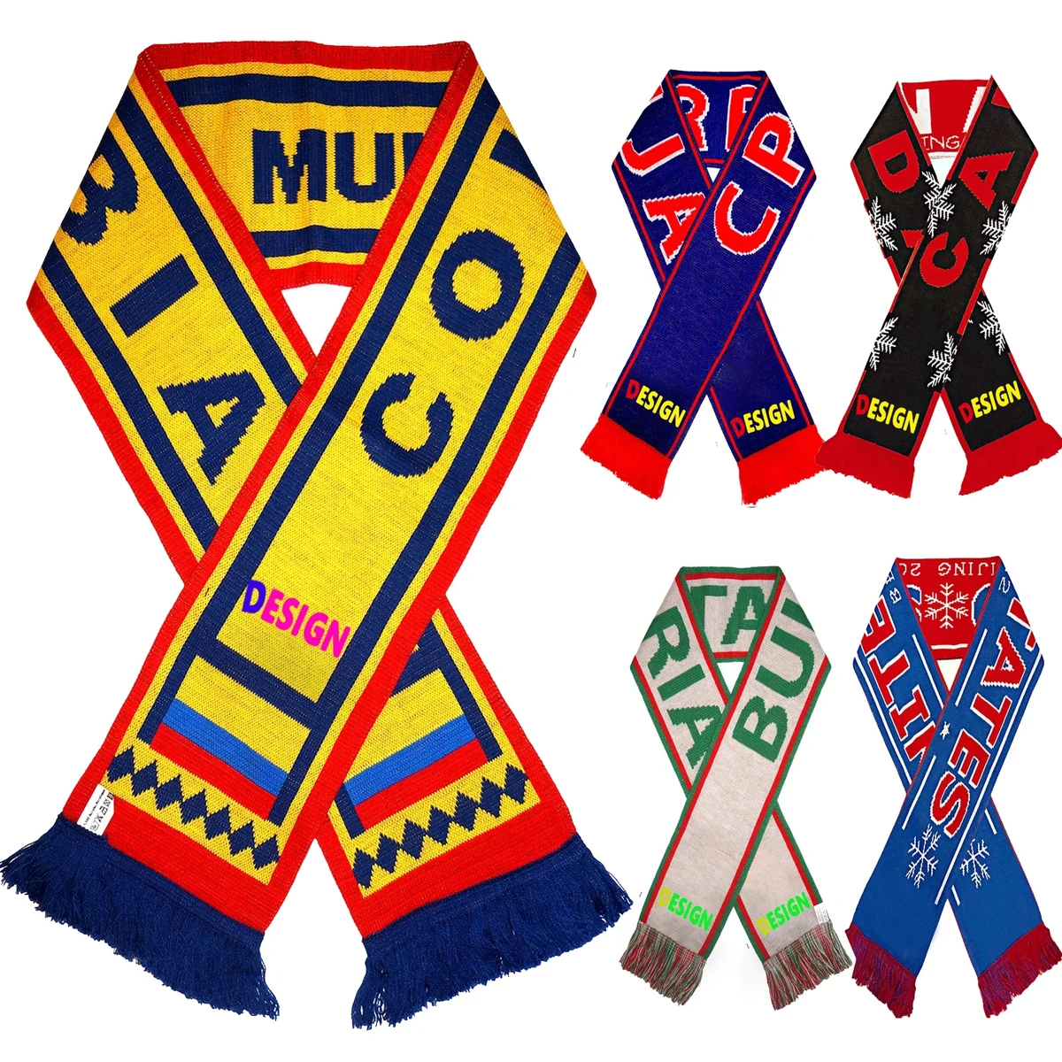 Double-sided Custom Stadium Soccer Knitted Scarf 1