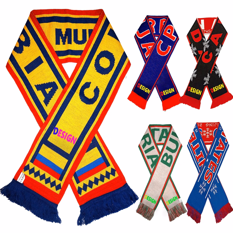 Double-sided Custom Stadium Soccer Knitted Scarf