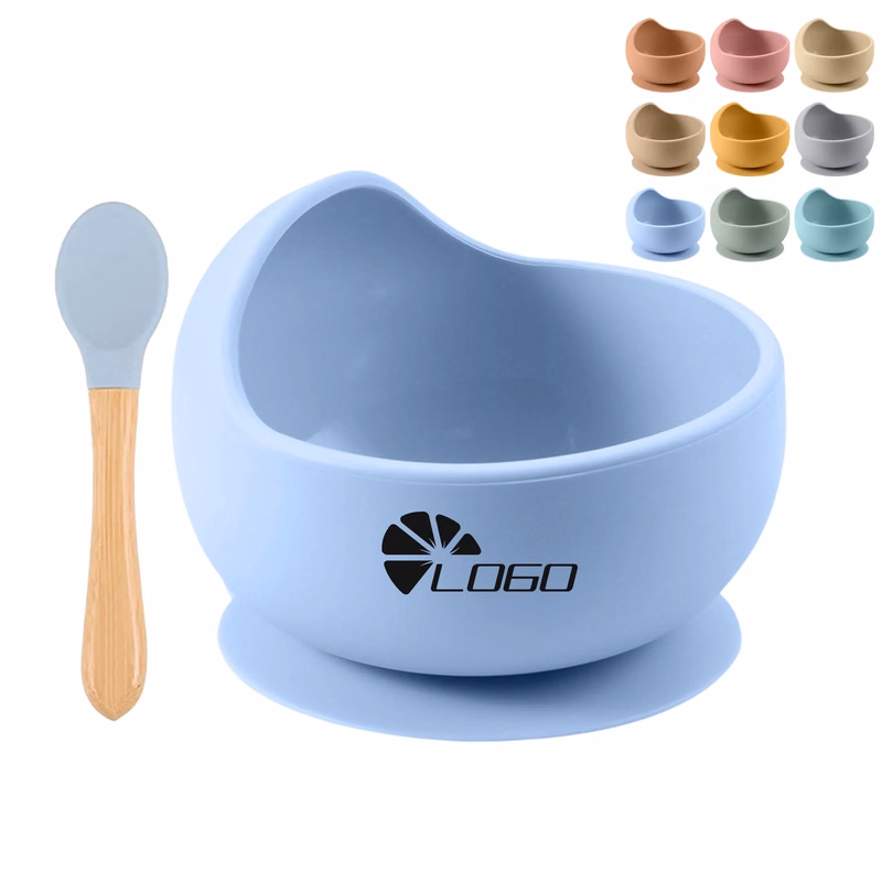 Children's Suction Cup Silicone Bowl With Spoon