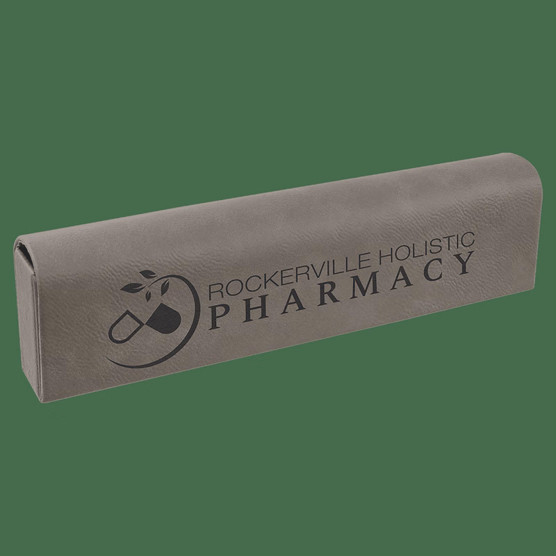 9 3/4" x 2 1/2" Gray Leatherette Pill Box