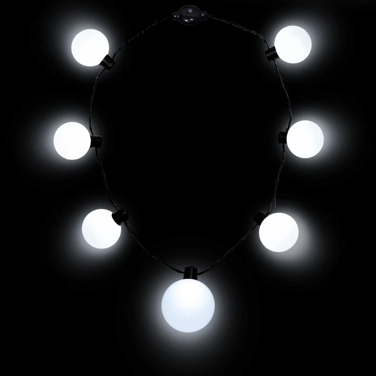 White LED Medallion Ball Necklace 1