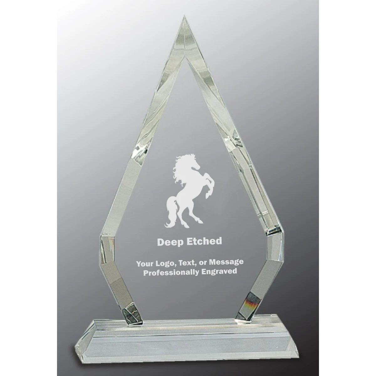 8 1/2" Crystal Diamond on Clear Pedestal Base Award 1