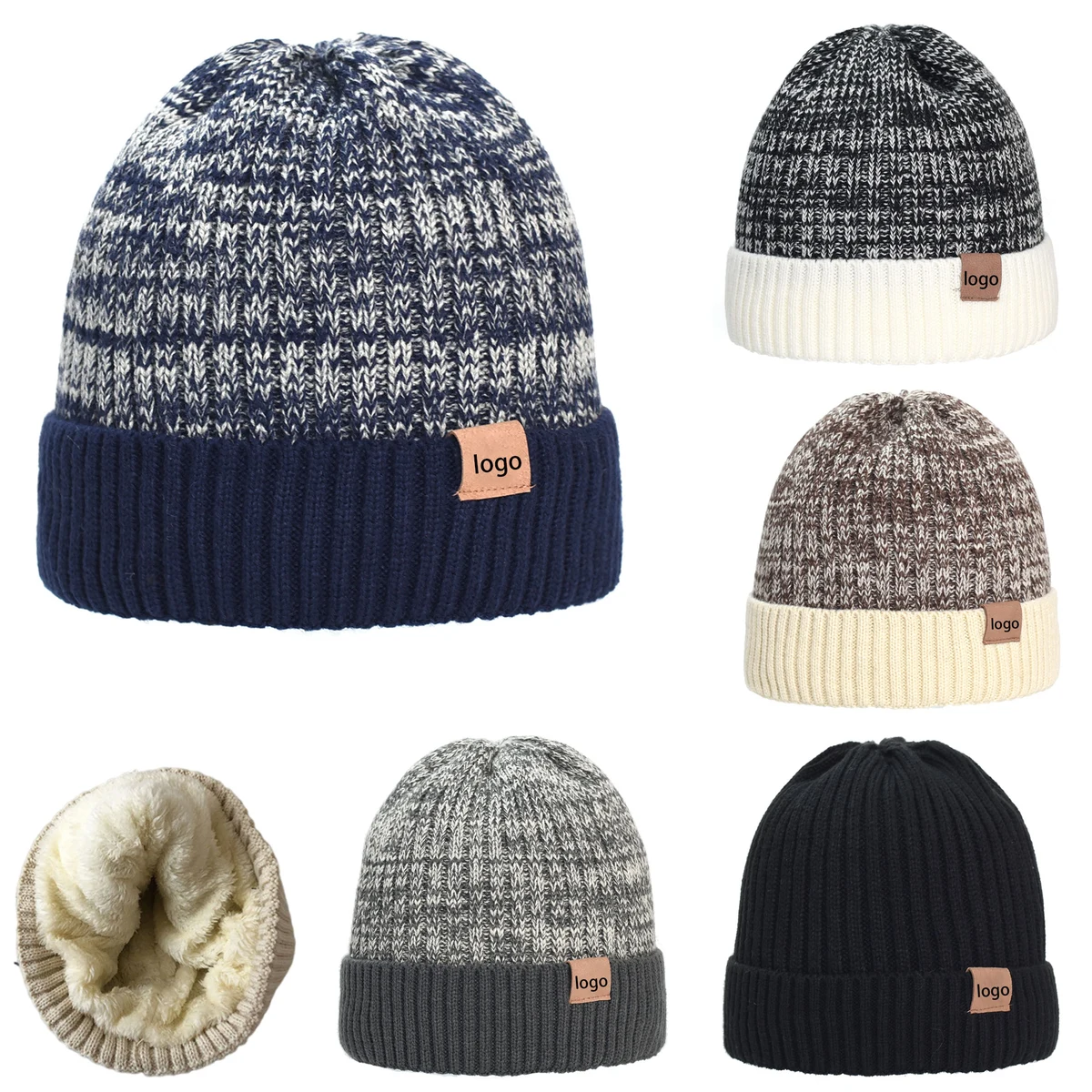 Men Winter Fleece Lined Beanie 1
