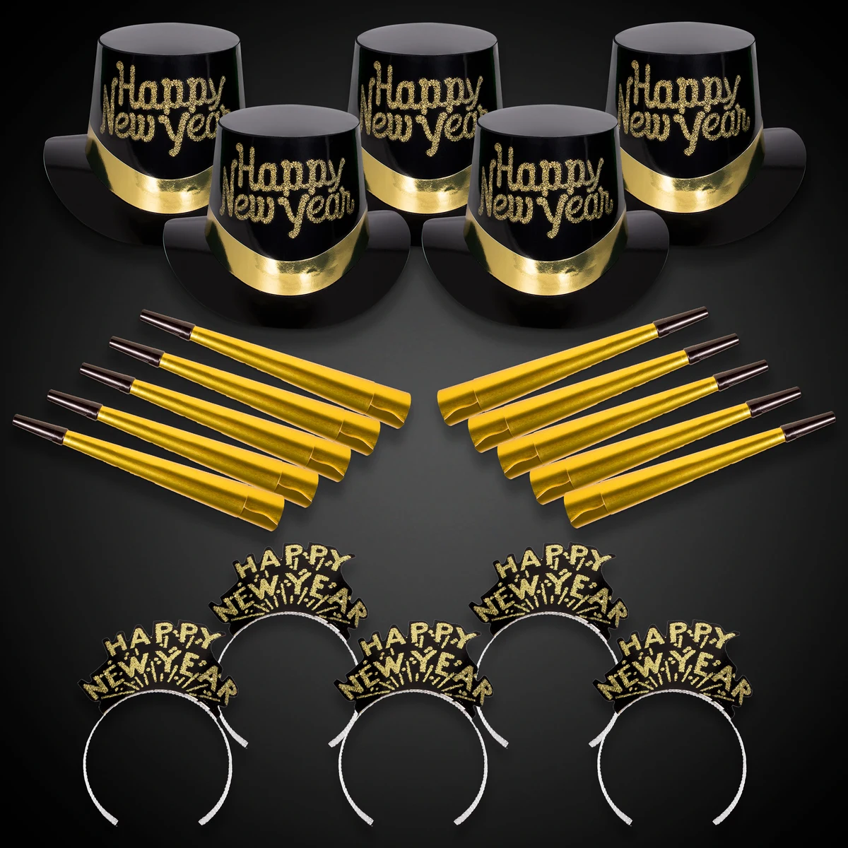 Tiffany Black & Gold new Year's Party Kit For 10 1