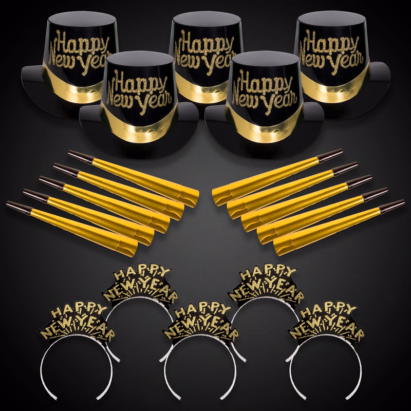 Tiffany Black & Gold new Year's Party Kit For 10