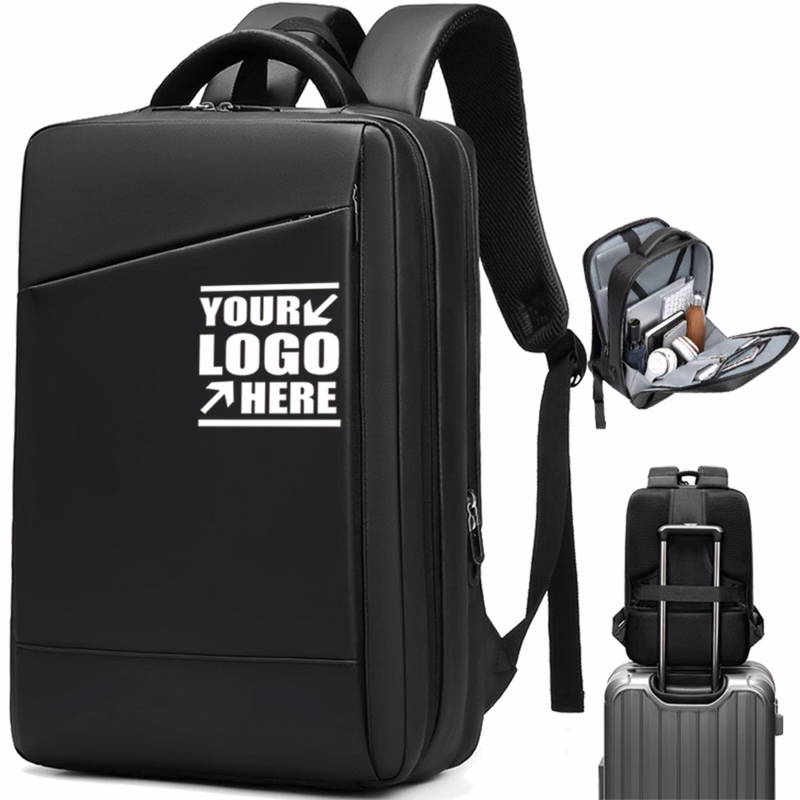 Business Patent Leather 15.6" Laptop Backpack With USB Port