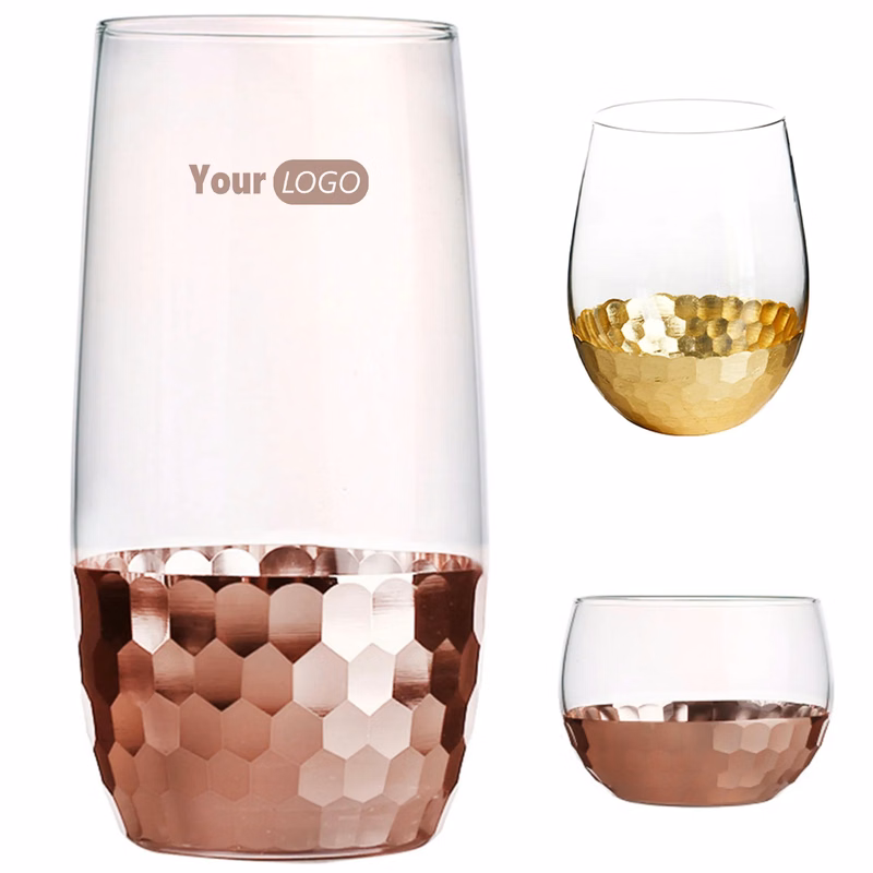 Stemless Gold Wine Glasses