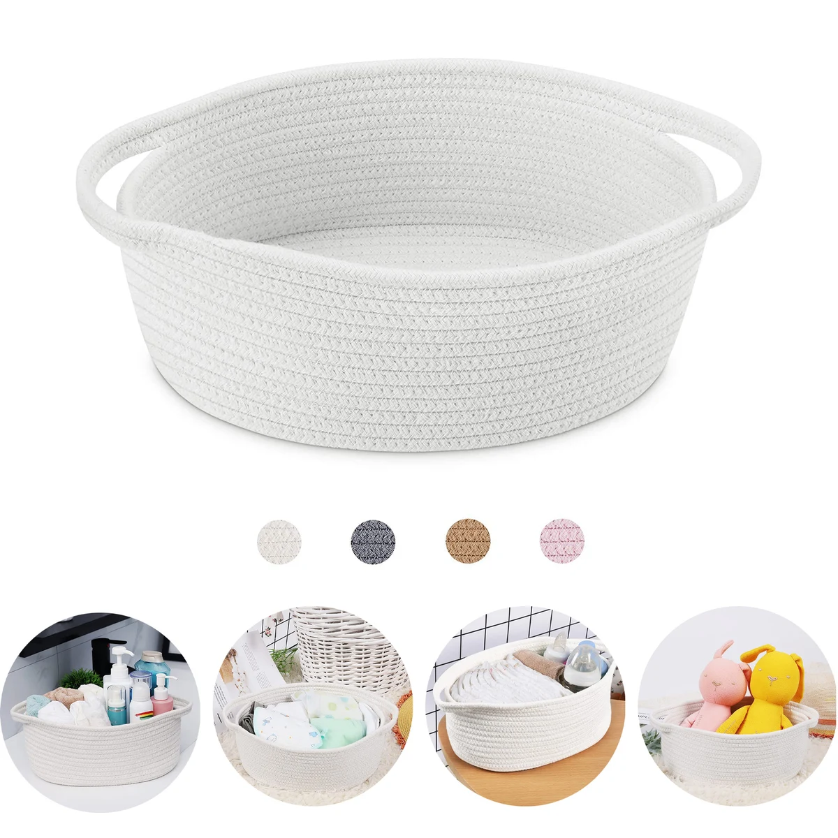 Cute Small Woven Basket with Handles 1