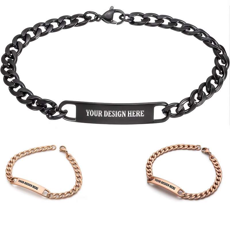 Custom Eco-friendly Stainless Steel Colored Bracelet