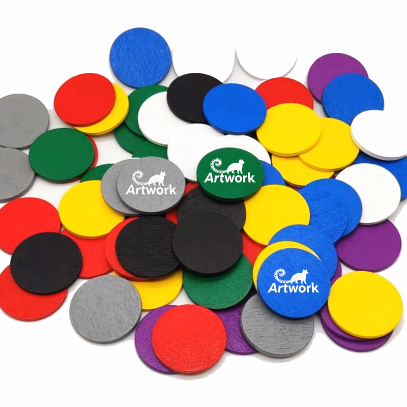 Wooden Colored Round Chip Coin