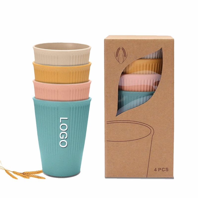 4Pcs Wheat Straw Cups