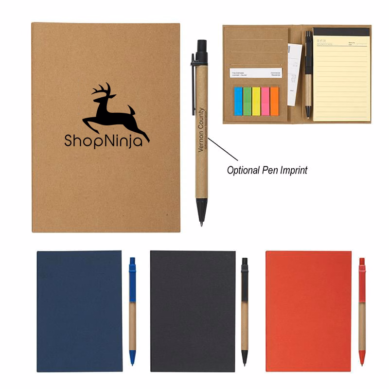 MeetingMate Notebook With Pen And Sticky Flags