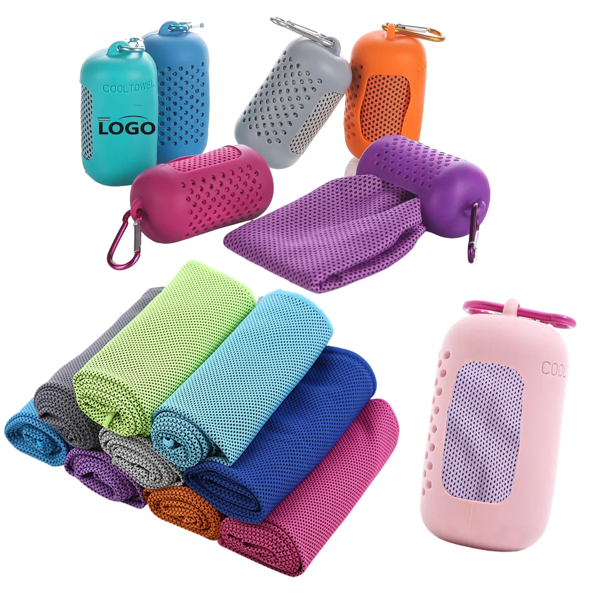 Hanging Silicone Case Sports Quick Drying Towel MOQ 50PCS 1
