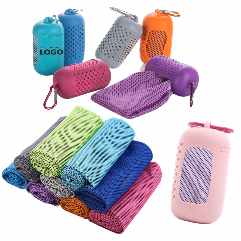 Hanging Silicone Case Sports Quick Drying Towel MOQ 50PCS