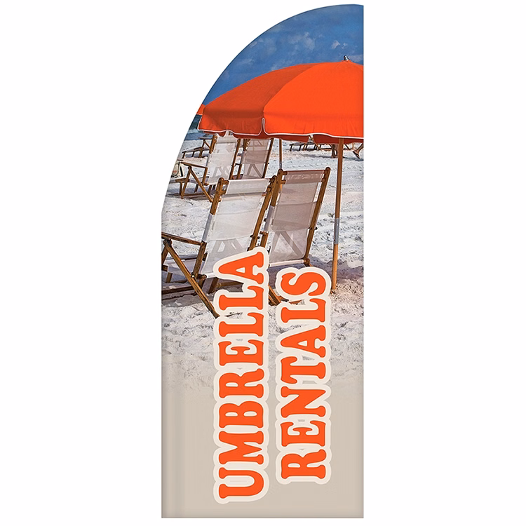 3' x 8' Custom Single Reverse Half Drop Flag