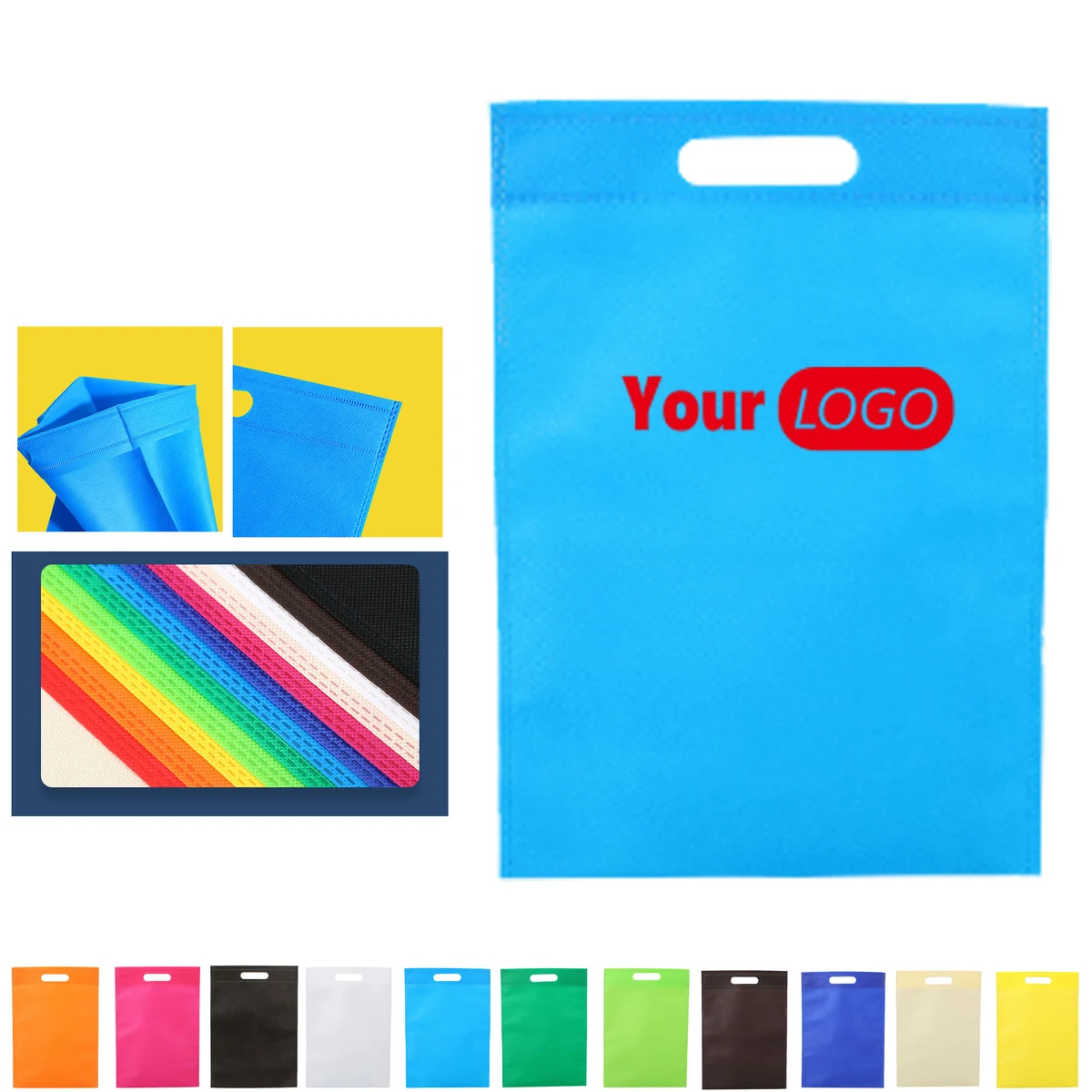 Thickened Bon-Woven Tote Bags With Button Customized Logo 1