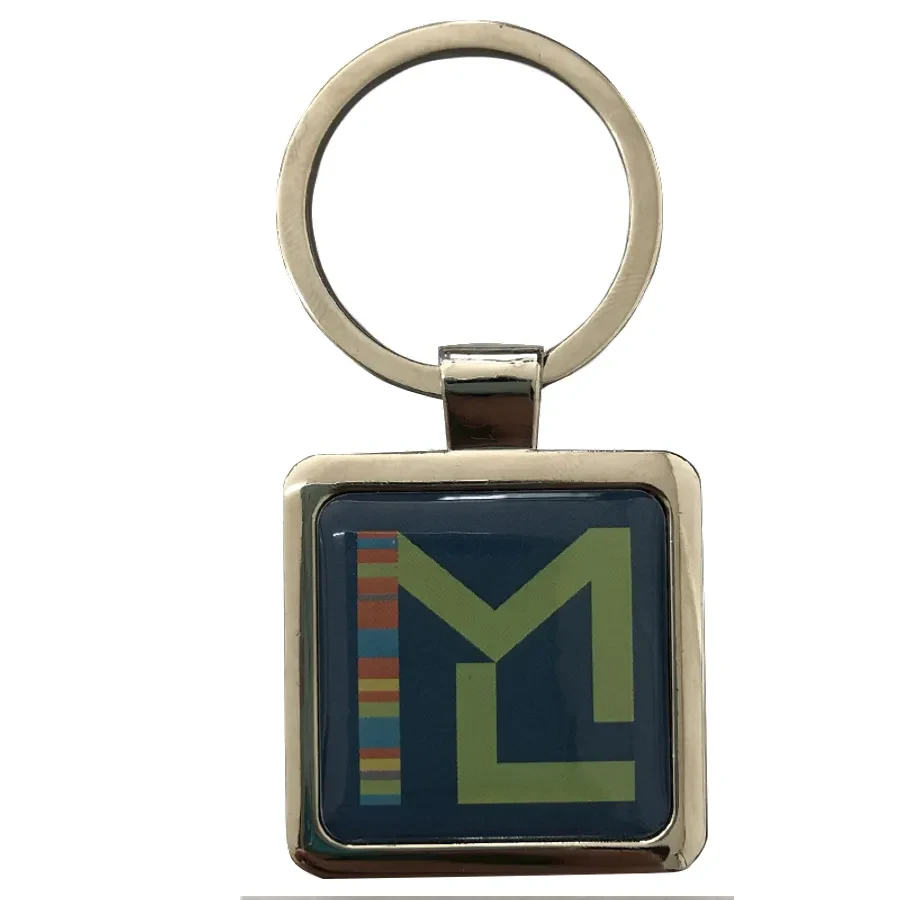 Epoxy Square Metal Keychain 1