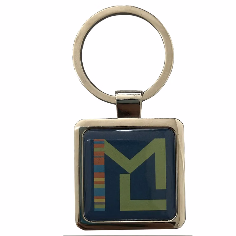 Epoxy Square Metal Keychain
