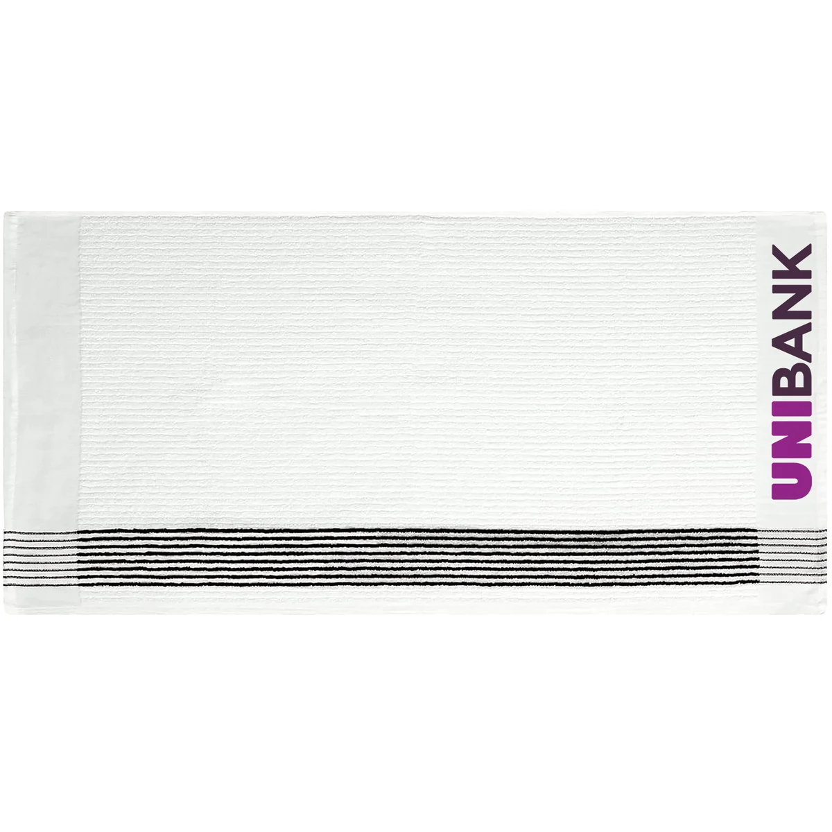 White Caddy Towel with Black Stripes 1