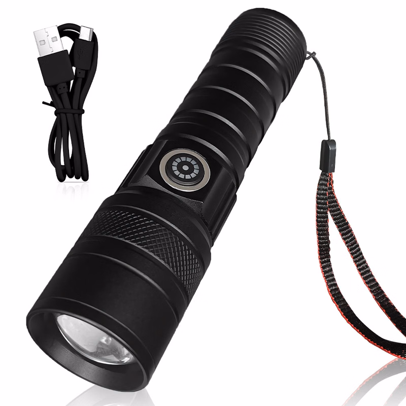 Adjustable Zoom USB Rechargeable Patrol Flashlight