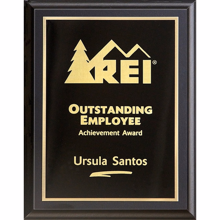 Black Plaque w/Gold Engraved Plate (9"x12")