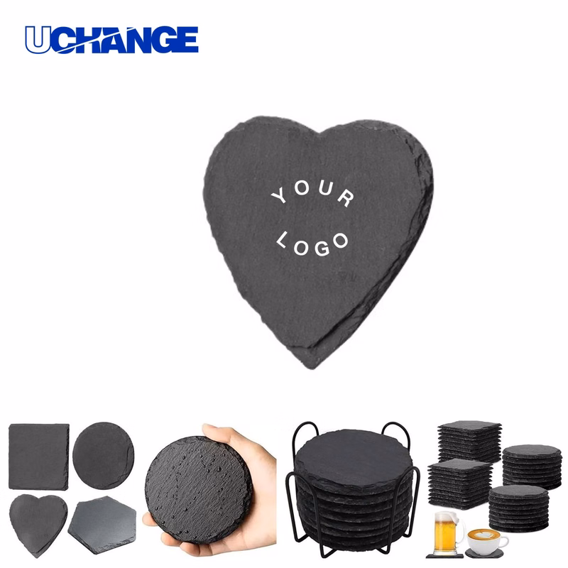 Stone Slate Coaster Square Natural for Bars