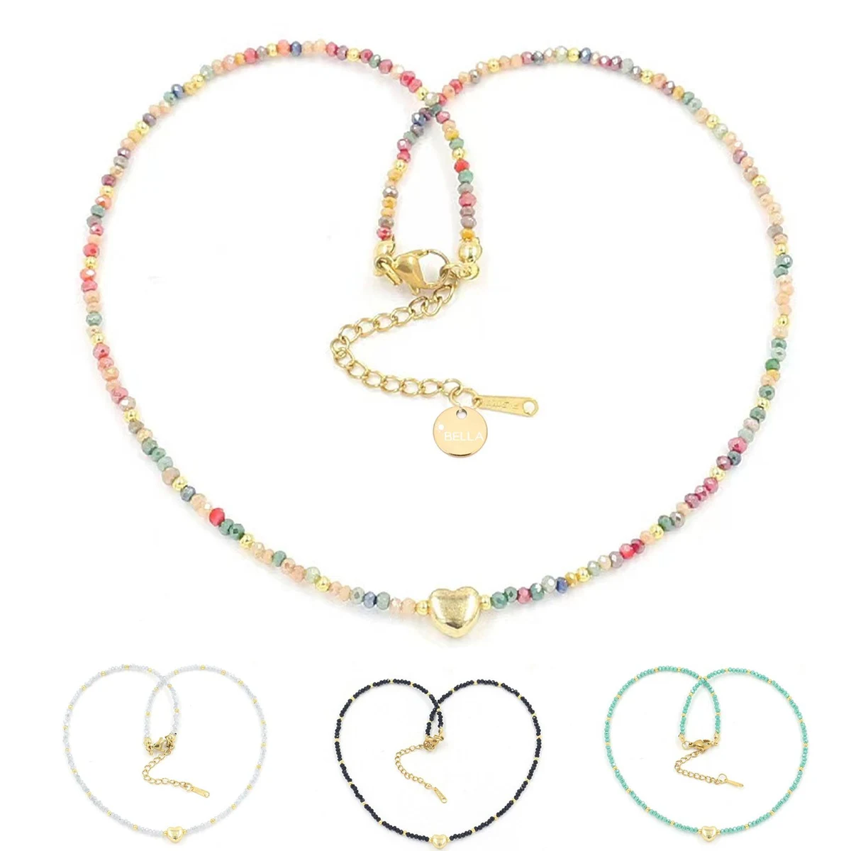 Colorful Mini Crystal Beaded Necklace 1