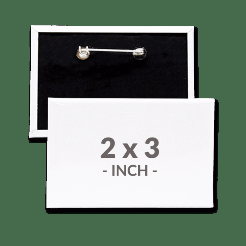 2 X 3 Inch Rectangle Custom Buttons