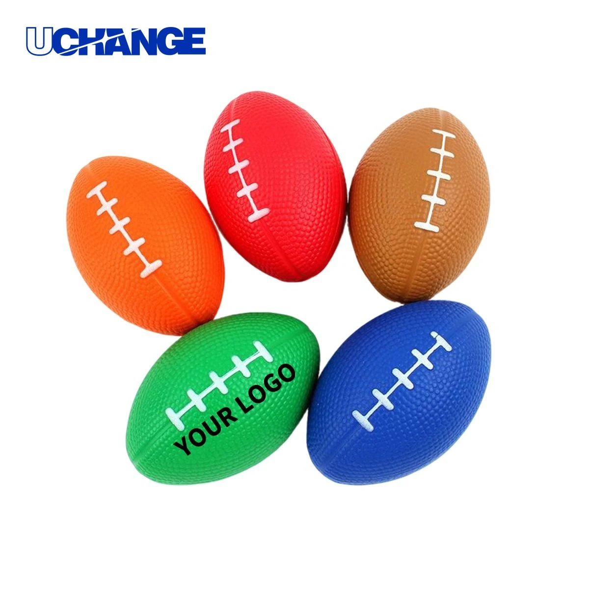 Polyurethane Foam Football Stress Ball Squeeze Toy 3.6" x 2.2" 1