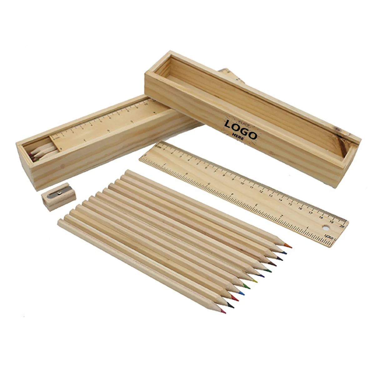 Wooden Pencil Set 12 colors 1